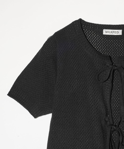 MILKFED.(ミルクフェド)の「KNIT BOLERO(カーディガン/ボレロ・レディース・オフホワイト/ブラック/ピンク・ONE SIZE)」の9枚目の写真