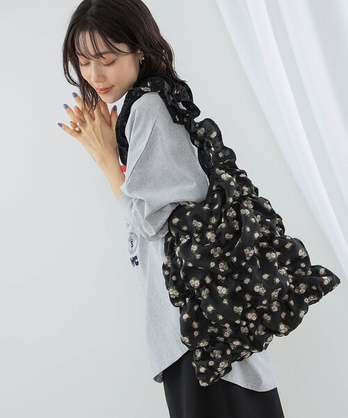 Casselini × Ray BEAMS / 別注 ジャカード フリル トートバッグ