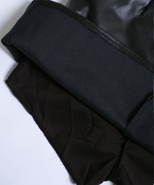 shopnikoniko(ショップニコニコ)の「合成皮革 ラップ風 ギャザー ミニスカート シャーリング ハイウエスト(スカート・レディース・ブラウン/ホワイト/ブラック・フリー)」の20枚目の写真