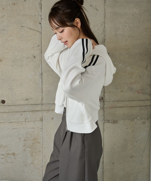 WEGO(ウィゴー)の「WEGO/ショートジップパーカー(パーカー・レディース・ブラック/アイボリー/杢グレー/ブラック系その他/ホワイト系その他・FREE)」の20枚目の写真