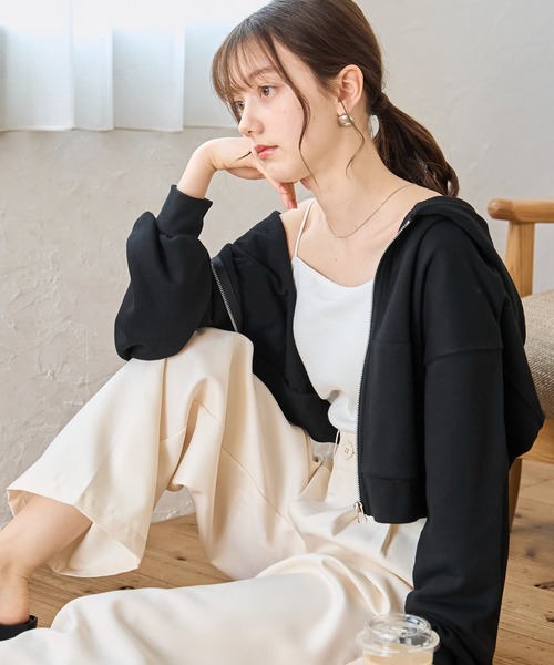 【美品】Brack & White レディース ハーフジップ パーカー サイズ1 ハーフジップ パーカー レディース[品番：VCTW0003574