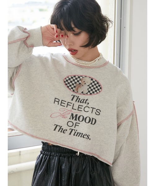 jouetie(ジュエティ)の「DOGクロップドプルオーバー(スウェット・レディース・ブラック/グレー/グリーン・MEDIUM)」の7枚目の写真