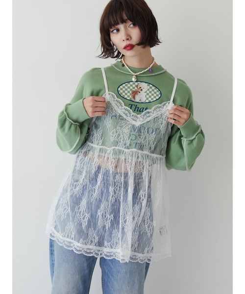 jouetie(ジュエティ)の「DOGクロップドプルオーバー(スウェット・レディース・ブラック/グレー/グリーン・MEDIUM)」の13枚目の写真