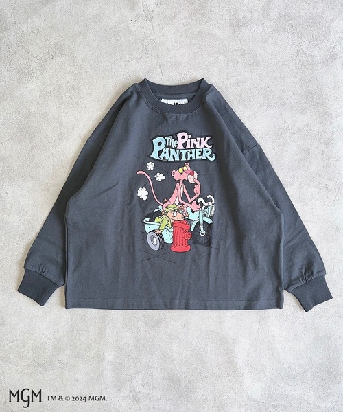 MARKEY'S(マーキーズ)の「【PINK PANTHER/ピンクパンサー】別注プリントロンT(80~150cm)(Tシャツ/カットソー・キッズ・チャコール/オフホワイト/ピンク・80/90/95/100/110/120/130/140/150)」の7枚目の写真