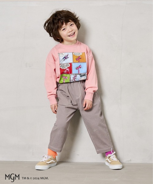 MARKEY'S(マーキーズ)の「【PINK PANTHER/ピンクパンサー】別注プリントロンT(80~150cm)(Tシャツ/カットソー・キッズ・チャコール/オフホワイト/ピンク・80/90/95/100/110/120/130/140/150)」の13枚目の写真