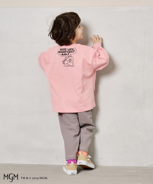 MARKEY'S(マーキーズ)の「【PINK PANTHER/ピンクパンサー】別注プリントロンT(80~150cm)(Tシャツ/カットソー・キッズ・チャコール/オフホワイト/ピンク・80/90/95/100/110/120/130/140/150)」の10枚目の写真