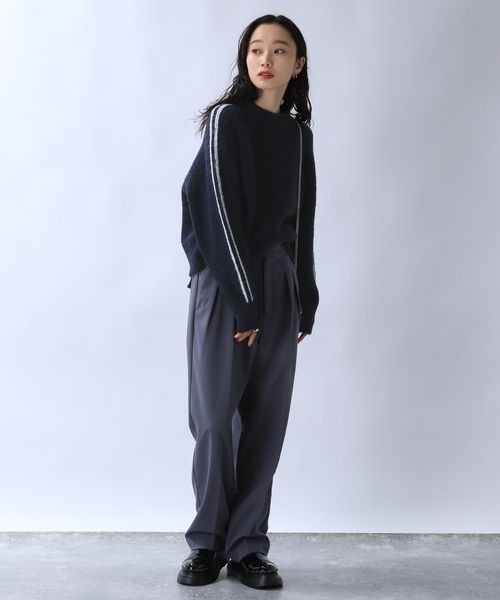 JEANASIS（ジーナシス）の「ラインブークレショートプルオーバー/104702（ニット/セーター・レディース・ネイビー系/ホワイト系その他/グレー系その他・FREE）」の10枚目の写真