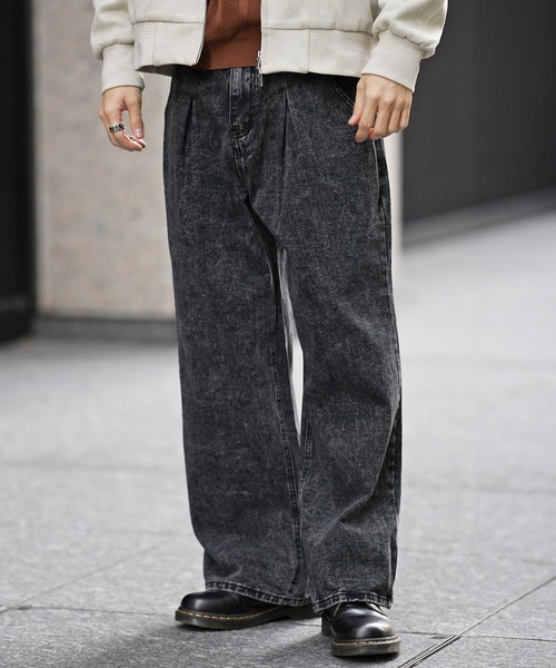 JOKER(ジョーカー)の「エアリーワイドデニム ヴィンテージウォッシュワイドストレートデニムパンツ メンズ オーバーサイズ スラックスデニム バギーデニム 春服 冬服(デニムパンツ・メンズ・インディゴブルー/ブラック/ライトブルー/ダークブラック/ケミカルウォッシュ・M/L/S)」の22枚目の写真