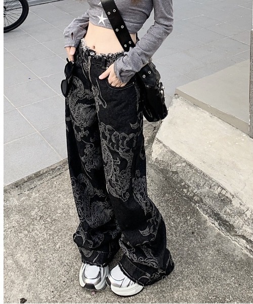 almo（アルモ）の「チャイナドラゴンデニムパンツ(BQ)（デニムパンツ・レディース・ブラック・LARGE/MEDIUM）」の7枚目の写真