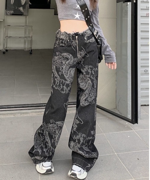 almo（アルモ）の「チャイナドラゴンデニムパンツ(BQ)（デニムパンツ・レディース・ブラック・LARGE/MEDIUM）」の9枚目の写真