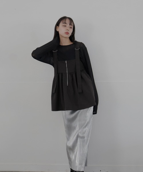 LIAN(リアン)の「ペプラムZIPキャミソール(その他トップス・レディース・ブラック/アイボリー/チャコールグレー・FREE)」の22枚目の写真