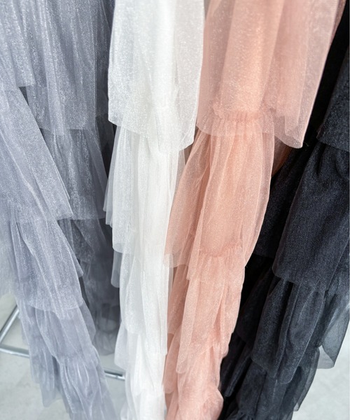 EPIMI E'PIMMY（エピミエピミー）の「ティアードラメチュールスカート（スカート・レディース・チャコールグレー/ブラック/ピンクベージュ/アイボリー・MEDIUM）」の7枚目の写真