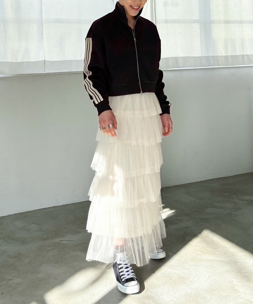 EPIMI E'PIMMY（エピミエピミー）の「ティアードラメチュールスカート（スカート・レディース・チャコールグレー/ブラック/ピンクベージュ/アイボリー・MEDIUM）」の20枚目の写真