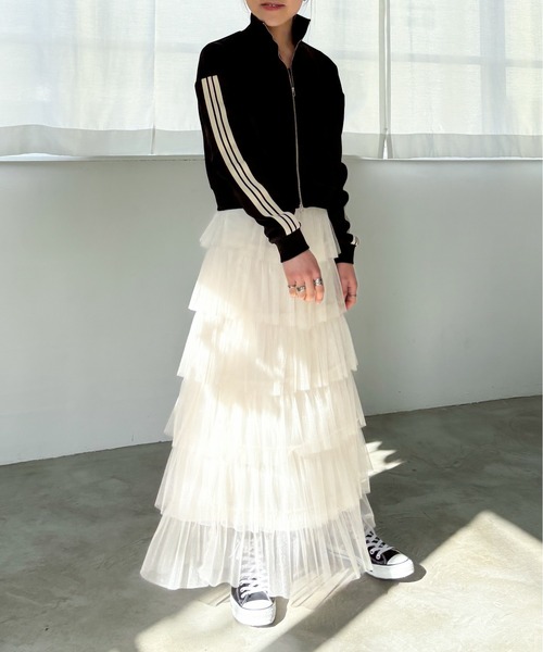 EPIMI E'PIMMY（エピミエピミー）の「ティアードラメチュールスカート（スカート・レディース・チャコールグレー/ブラック/ピンクベージュ/アイボリー・MEDIUM）」の21枚目の写真