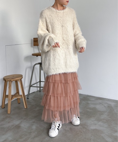 EPIMI E'PIMMY（エピミエピミー）の「ティアードラメチュールスカート（スカート・レディース・チャコールグレー/ブラック/ピンクベージュ/アイボリー・MEDIUM）」の14枚目の写真