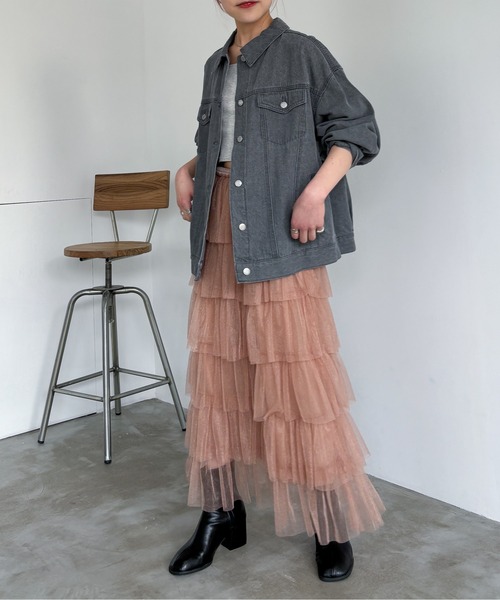 EPIMI E'PIMMY（エピミエピミー）の「ティアードラメチュールスカート（スカート・レディース・チャコールグレー/ブラック/ピンクベージュ/アイボリー・MEDIUM）」の19枚目の写真