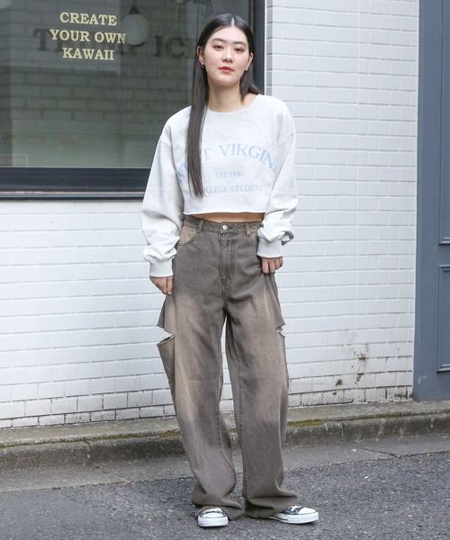 3.3 Field Trip （3.3フィールドトリップ）の「3.3 Field Trip／サイドカットデニム 2100043（デニムパンツ・レディース・パープル/ブラック・MEDIUM/LARGE）」の2枚目の写真