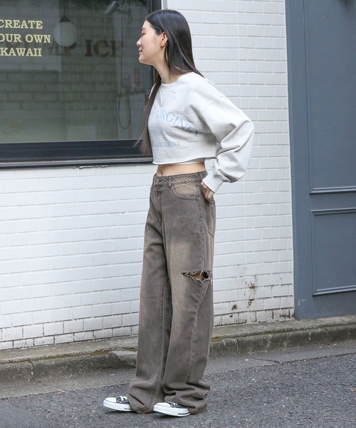 3.3 Field Trip （3.3フィールドトリップ）の「3.3 Field Trip／サイドカットデニム 2100043（デニムパンツ・レディース・パープル/ブラック・MEDIUM/LARGE）」の8枚目の写真