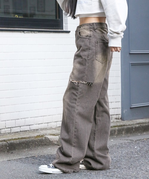 3.3 Field Trip （3.3フィールドトリップ）の「3.3 Field Trip／サイドカットデニム 2100043（デニムパンツ・レディース・パープル/ブラック・MEDIUM/LARGE）」の10枚目の写真