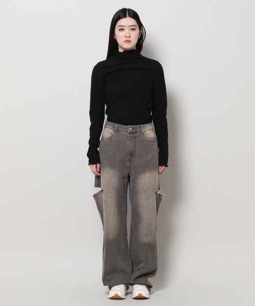 3.3 Field Trip （3.3フィールドトリップ）の「3.3 Field Trip／サイドカットデニム 2100043（デニムパンツ・レディース・パープル/ブラック・MEDIUM/LARGE）」の13枚目の写真