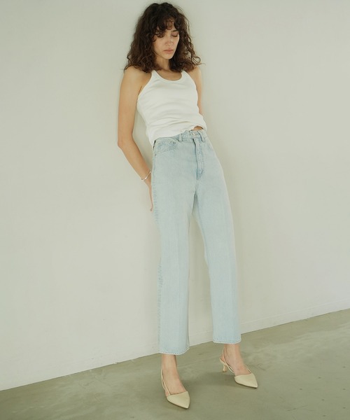 CLANE(クラネ)の「RING DENIM PANTS(デニムパンツ・レディース・ライトブラック/ライトブルー・1/2/0)」の6枚目の写真