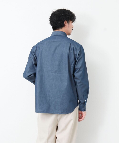 NOLLEY'S goodman（ノーリーズグッドマン）の「【WORK ABOUT】デニムライク ボタンダウンシャツ（シャツ/ブラウス・メンズ・ブラック/ネイビー・S/M/L/XL）」の8枚目の写真