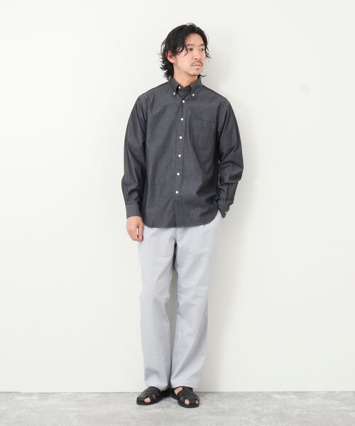 NOLLEY'S goodman（ノーリーズグッドマン）の「【WORK ABOUT】デニムライク ボタンダウンシャツ（シャツ/ブラウス・メンズ・ブラック/ネイビー・S/M/L/XL）」の11枚目の写真