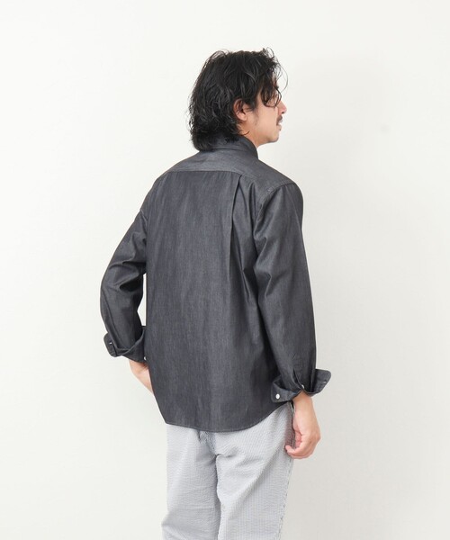 NOLLEY'S goodman（ノーリーズグッドマン）の「【WORK ABOUT】デニムライク ボタンダウンシャツ（シャツ/ブラウス・メンズ・ブラック/ネイビー・S/M/L/XL）」の15枚目の写真
