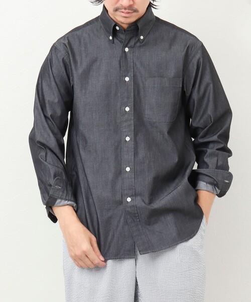 NOLLEY'S goodman（ノーリーズグッドマン）の「【WORK ABOUT】デニムライク ボタンダウンシャツ（シャツ/ブラウス・メンズ・ブラック/ネイビー・S/M/L/XL）」の17枚目の写真