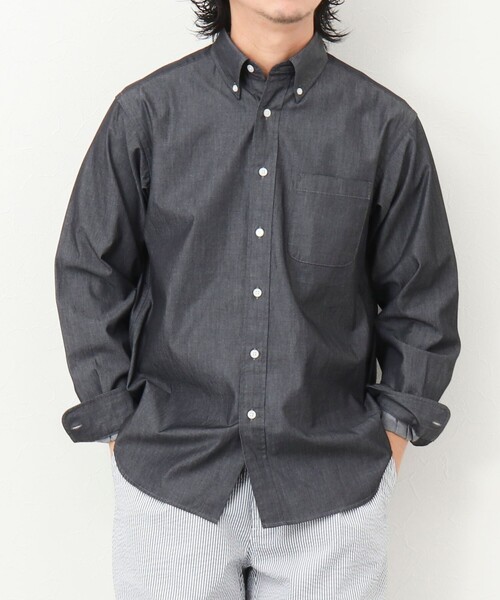 NOLLEY'S goodman（ノーリーズグッドマン）の「【WORK ABOUT】デニムライク ボタンダウンシャツ（シャツ/ブラウス・メンズ・ブラック/ネイビー・S/M/L/XL）」の18枚目の写真