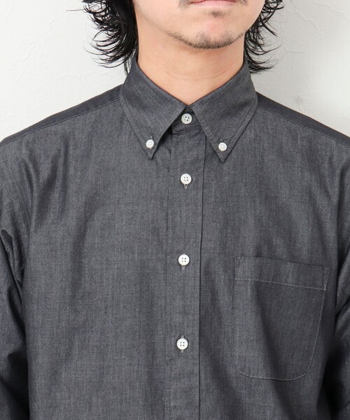 NOLLEY'S goodman（ノーリーズグッドマン）の「【WORK ABOUT】デニムライク ボタンダウンシャツ（シャツ/ブラウス・メンズ・ブラック/ネイビー・S/M/L/XL）」の22枚目の写真