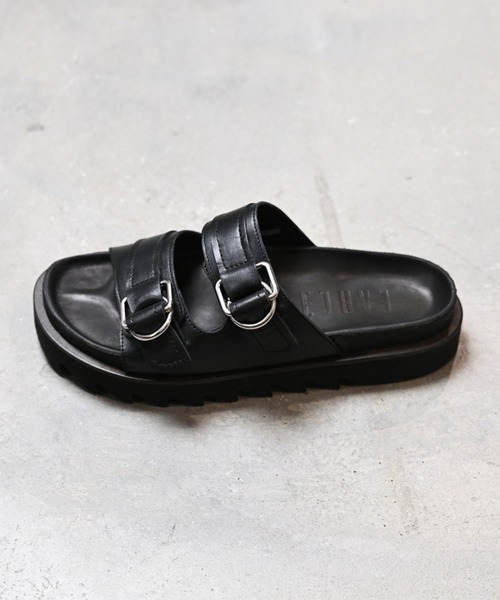 セール】EARLE アール / Double buckle footbet sandals ダブル