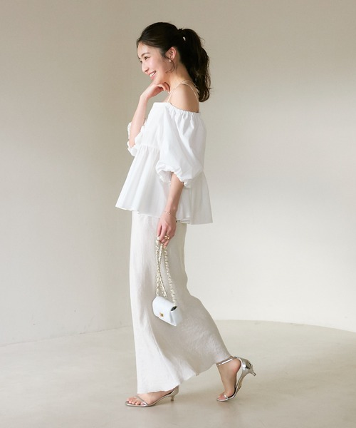 【ri-78-ka】きらきらサテンロングナロースカート La boutique BonBon（ラブティックボンボン）の「きらきらサテン