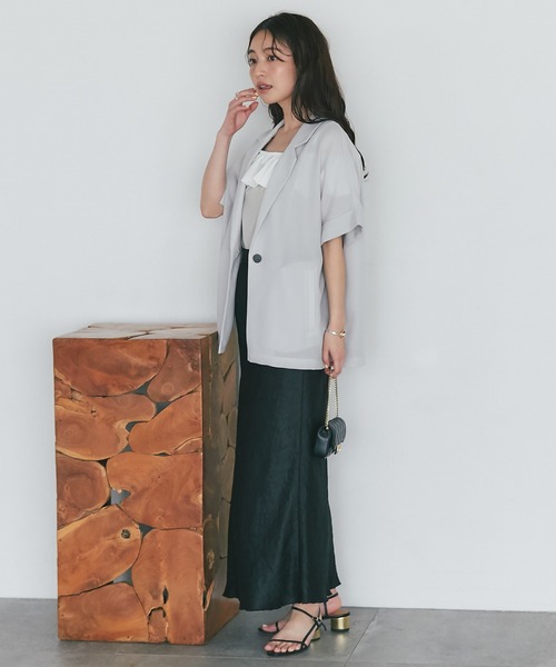 きらきらサテンロングナロースカート（スカート）｜La boutique BonBon