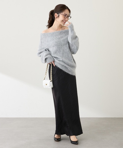 セール】きらきらサテンロングナロースカート（スカート）｜La