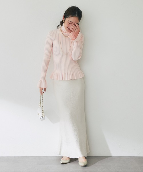 La boutique BonBon きらきらサテンロングナロースカート 38 きらきらサテンロングナロースカート（スカート）｜La boutique BonBon