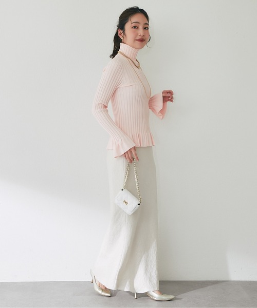 セール】きらきらサテンロングナロースカート（スカート）｜La