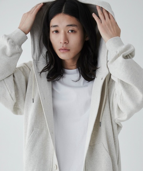 THE STANDARD（ザスタンダード）の「WEGO/スウェットボタンカーディガン（カーディガン/ボレロ・メンズ・ブラック/グレー系その他・MEDIUM/LARGE）」の2枚目の写真