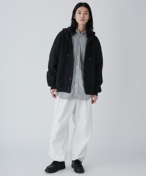 THE STANDARD（ザスタンダード）の「WEGO/スウェットボタンカーディガン（カーディガン/ボレロ・メンズ・ブラック/グレー系その他・MEDIUM/LARGE）」の4枚目の写真