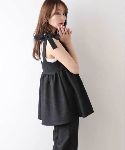 SUGAR BISKET（シュガービスケット）の「ペプラムキャミセットアップ（セットアップ・レディース・ブラック/ホワイト・M/L）」の16枚目の写真