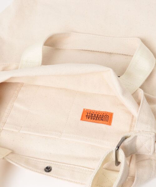 UNIVERSAL OVERALL（ユニバーサルオーバーオール）の「UNIVERSAL OVERALL　ユニバーサルオーバール　スーベニアコットン2WAYトート（トートバッグ・レディース・ホワイト/ホワイト系/ブラック系/ブラック・FREE）」の11枚目の写真