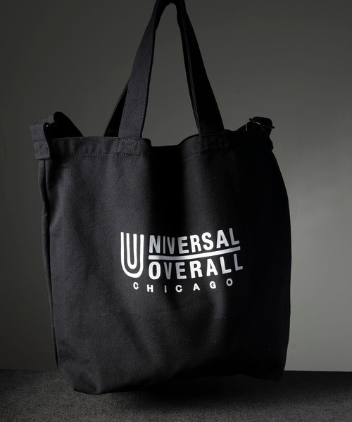 UNIVERSAL OVERALL（ユニバーサルオーバーオール）の「UNIVERSAL OVERALL　ユニバーサルオーバール　スーベニアコットン2WAYトート（トートバッグ・レディース・ホワイト/ホワイト系/ブラック系/ブラック・FREE）」の3枚目の写真