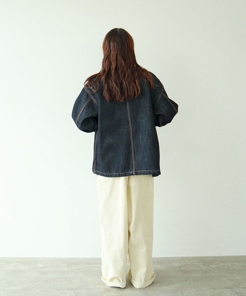 12.5OZデニム カバーオール (ネイビー)（カバーオール）｜PAR ICI