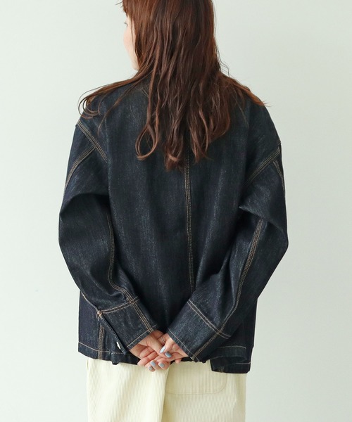 12.5OZデニム カバーオール (ネイビー)（カバーオール）｜PAR ICI