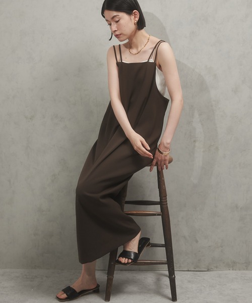 hunch（ハンチ）の「【WEB限定/別注】無地キャミワンピース（ワンピース・レディース・ダークブラウン/グレー/ブラック・FREE）」の3枚目の写真
