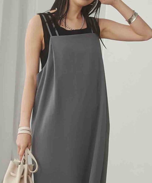 hunch（ハンチ）の「【WEB限定/別注】無地キャミワンピース（ワンピース・レディース・ダークブラウン/グレー/ブラック・FREE）」の10枚目の写真
