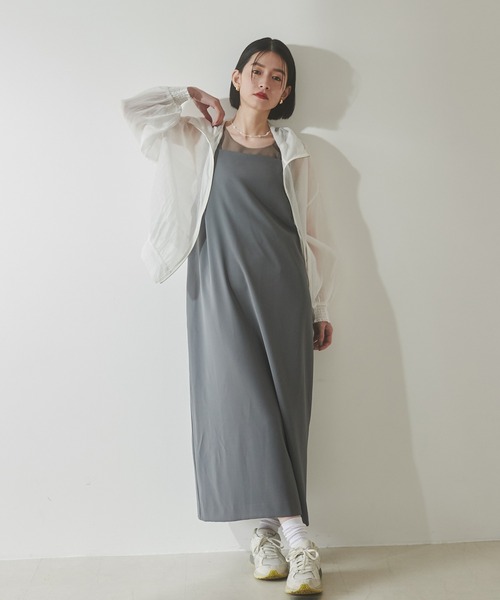 hunch（ハンチ）の「【WEB限定/別注】無地キャミワンピース（ワンピース・レディース・ダークブラウン/グレー/ブラック・FREE）」の6枚目の写真