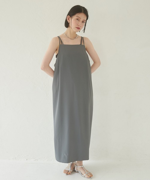 hunch（ハンチ）の「【WEB限定/別注】無地キャミワンピース（ワンピース・レディース・ダークブラウン/グレー/ブラック・FREE）」の4枚目の写真