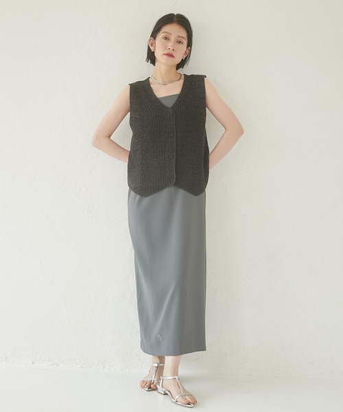 hunch（ハンチ）の「【WEB限定/別注】無地キャミワンピース（ワンピース・レディース・ダークブラウン/グレー/ブラック・FREE）」の5枚目の写真