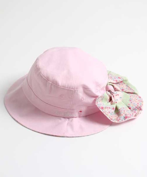 KP DECO(ケーピーデコ)の「リボン 日よけ付き帽子(S~L)(ハット・キッズ・ピンク/オフホワイト/パープル・SMALL/MEDIUM/LARGE)」の1枚目の写真